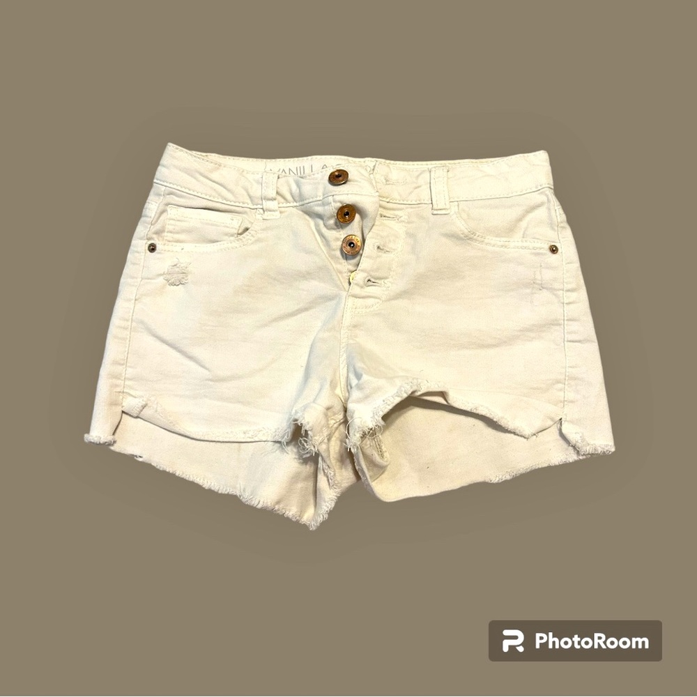 Vanilla Star Girls Size 3 white jean shorts